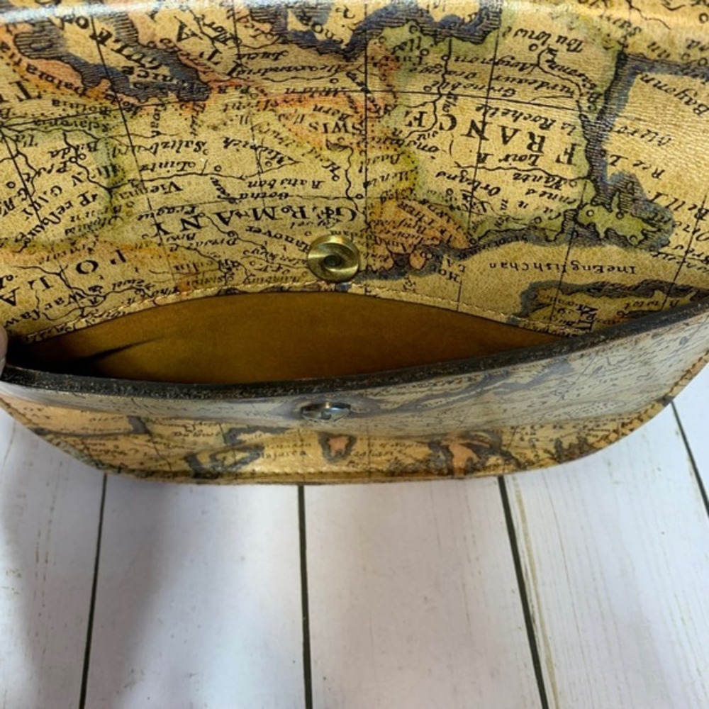 Patricia Nash Brinlee Leather Saddle Crossbody Bag-European Map - Picture 6 of 14